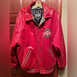 Genuine Leather Collegiate Ohio State Men’s Jacket. Vintage